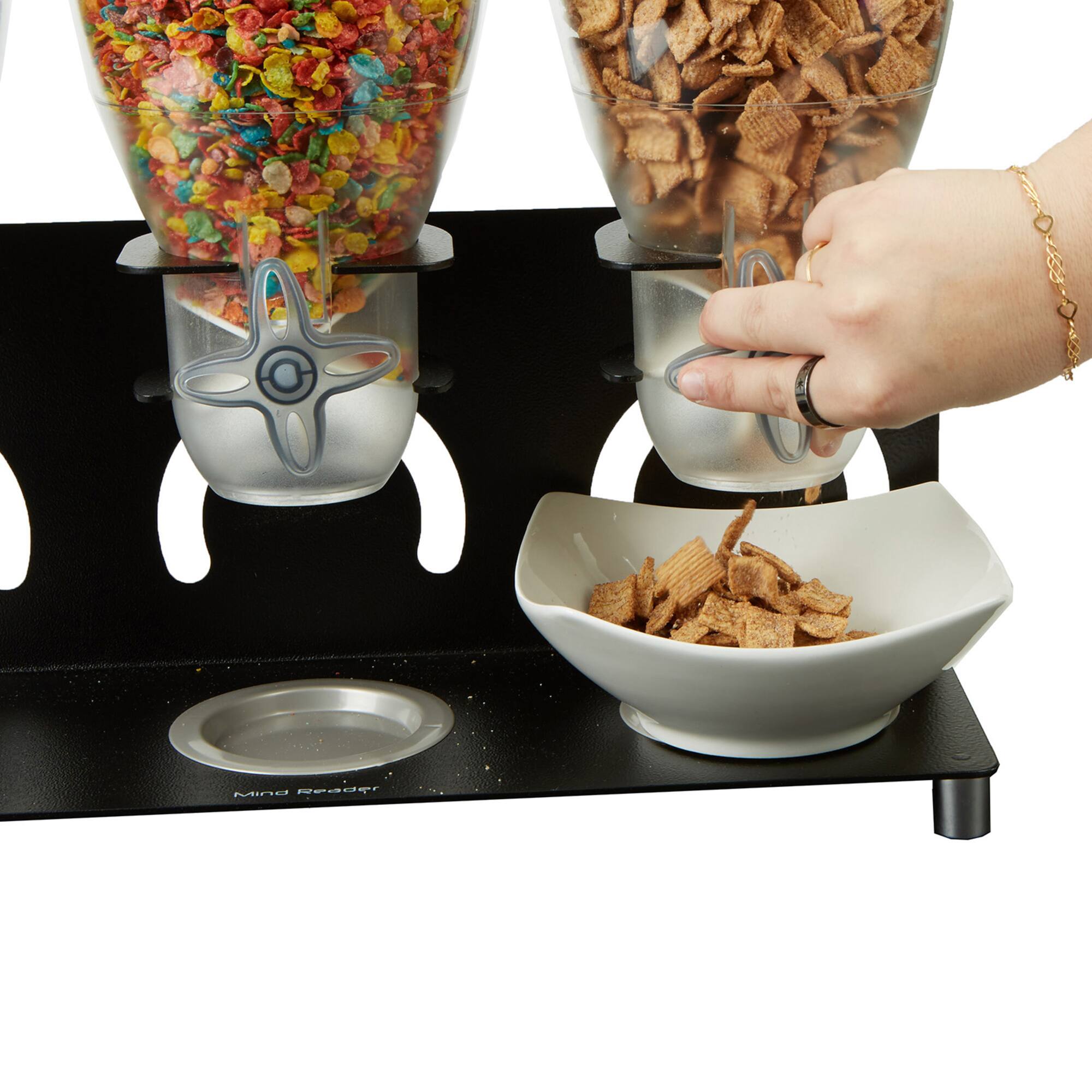 Mind Reader Black Heavy Duty Metal Cereal Triple Dispenser
